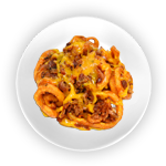 Curly Fries With Shreded Chicken 